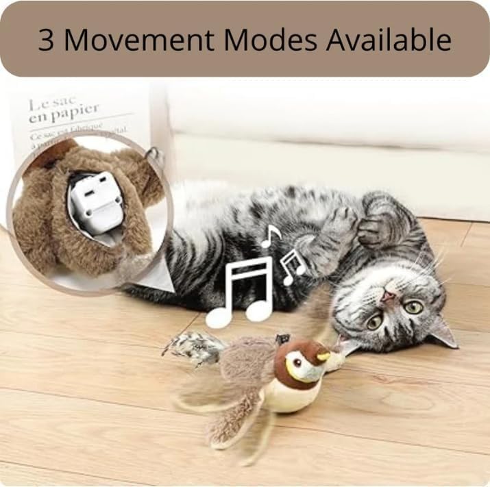 Realistic Flapping Bird Toy Cats Love to Chase and Pounce