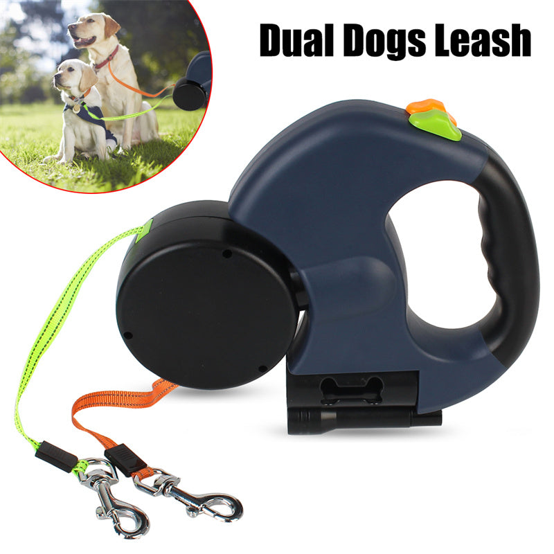 Built In Light Tangle Free Dual Dog Walking Leash