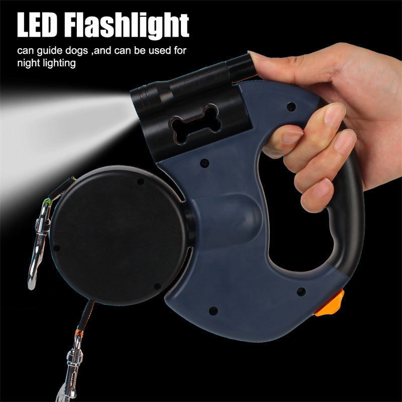 Built In Light Tangle Free Dual Dog Walking Leash