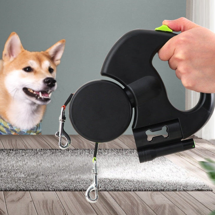 Built In Light Tangle Free Dual Dog Walking Leash