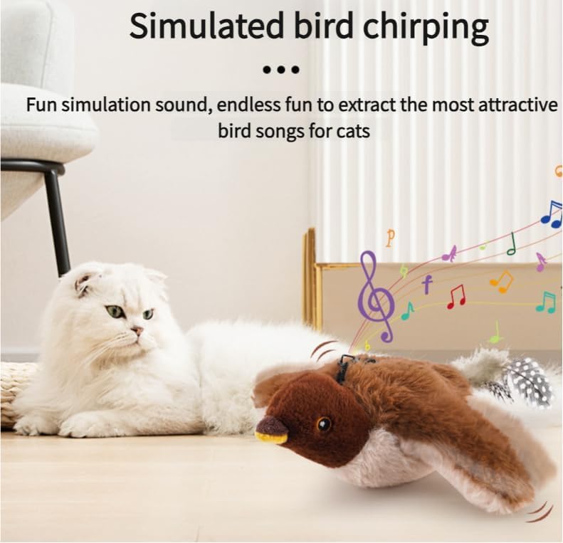 Realistic Flapping Bird Toy Cats Love to Chase and Pounce