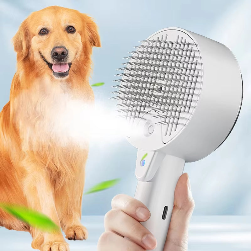 Easy 3 In 1 Pet Grooming Steam Brush