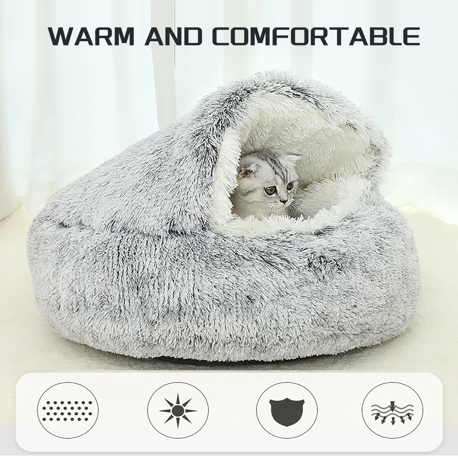 Ultra Soft Plush Bed Pets Love To Snuggle